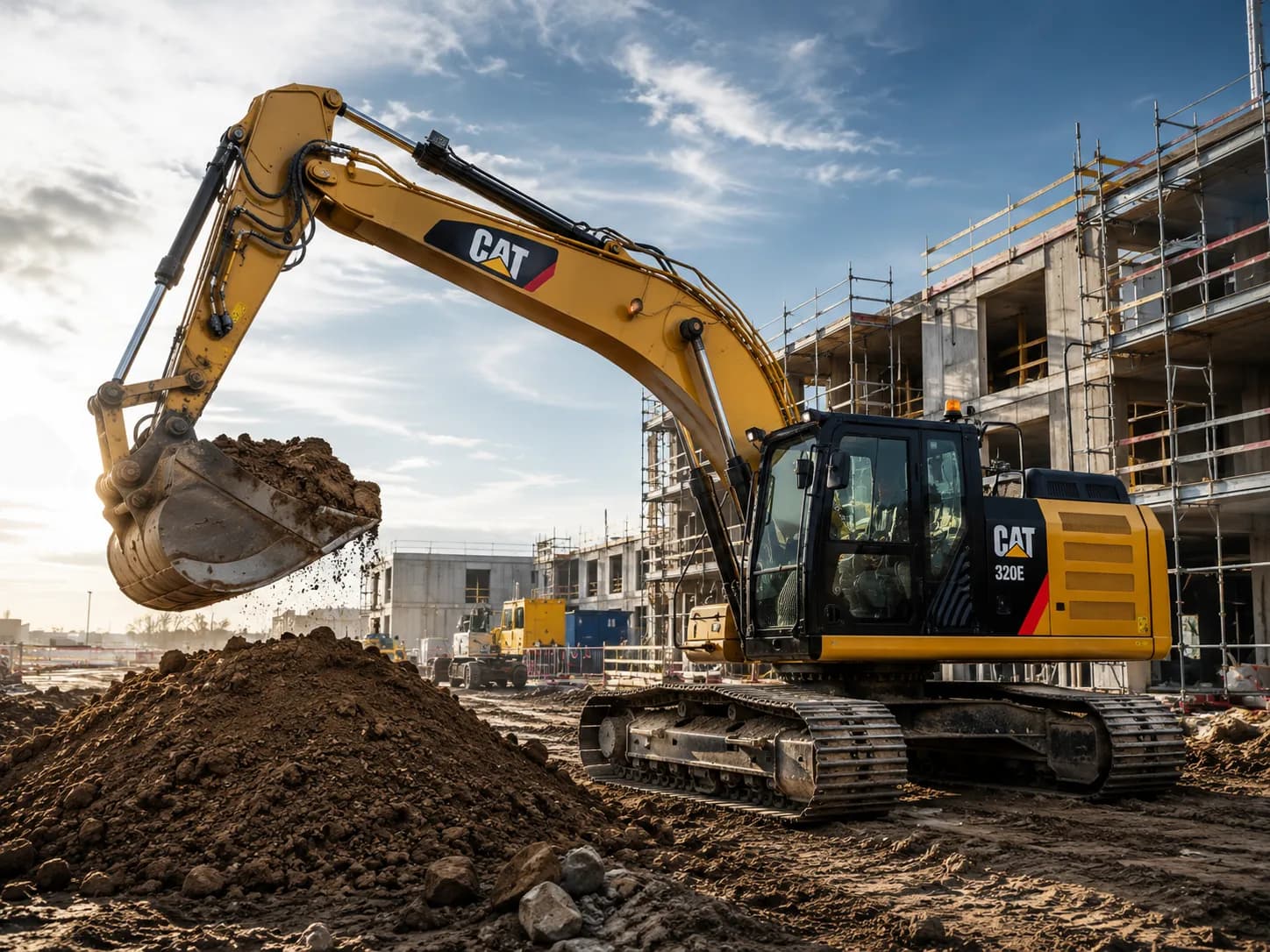 Excavator working on a construction site